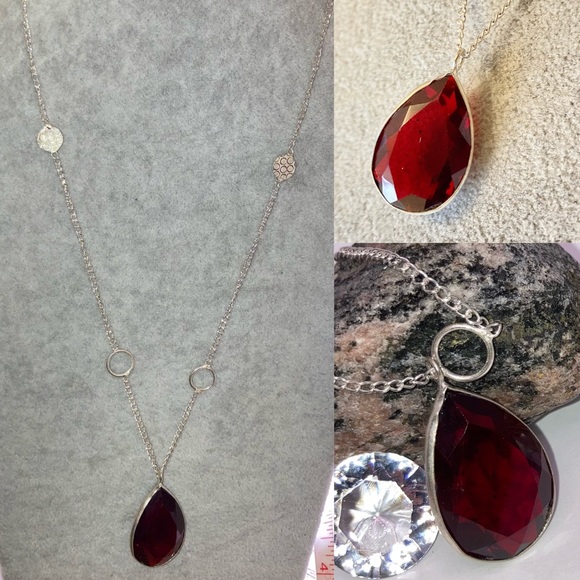 Elegant Garnet Gemstone Handmade Pendant Necklace - Picture 2 of 4